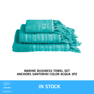 MARINE BUSINESS TOWEL SET ANCHORS SANTORINI COLOR ACQUA 3PZ