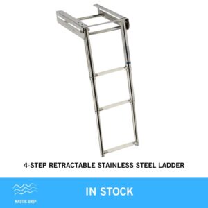 4-STEP RETRACTABLE STAINLESS STEEL LADDER