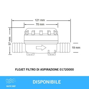 FLOJET FILTRO DI ASPIRAZIONE 01720000 MISURE