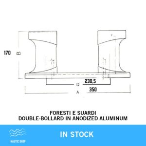 FORESTI E SUARDI DOUBLE BOLLARD IN ANODIZED ALUMINIUM