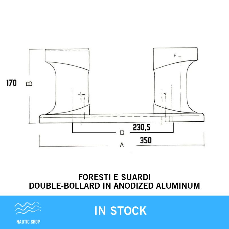 FORESTI E SUARDI DOUBLE BOLLARD IN ANODIZED ALUMINIUM